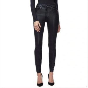 Good American Black Good Legs Waxed Skinny Jeans